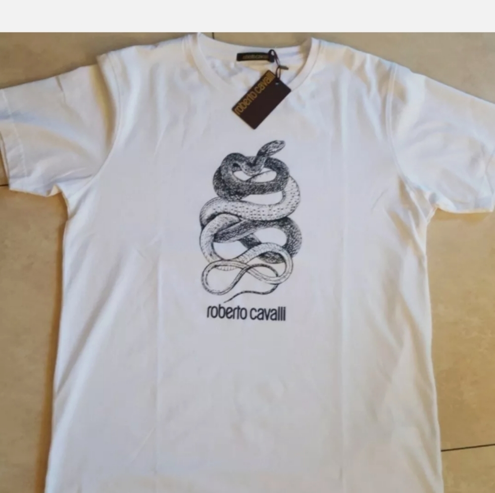 ROBERTO CAVALLI HST620 SNAKE DESIGN GRAPHIC CREW